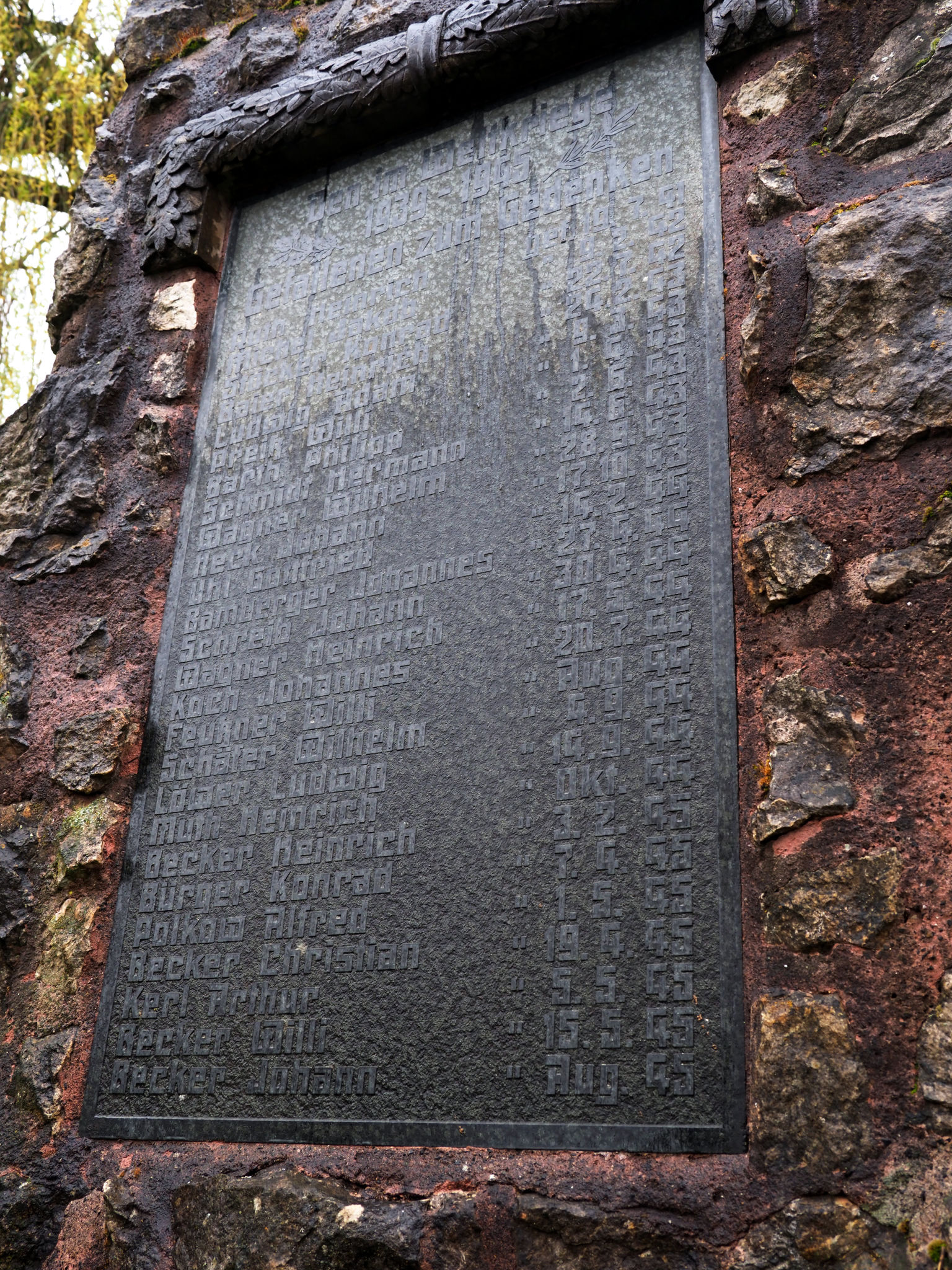  Elnhausen, Germany, 1 Apr 2024  As with most countries that fought in World War II, there are memorials to the fallen in the middle of the town.