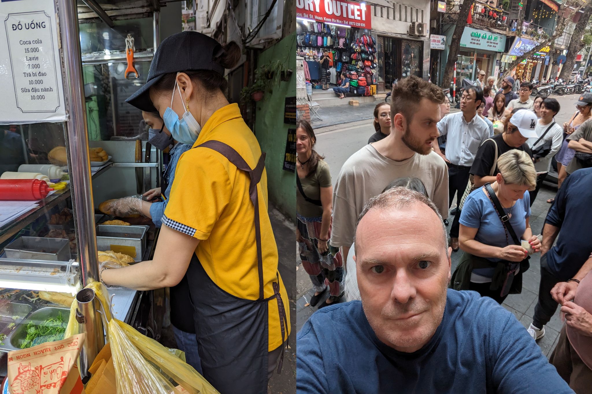  Hà Nội, 17 Mar 2024  What the line looks like when the bánh mì stand across the street has been discovered by youtubers and misc influencers.